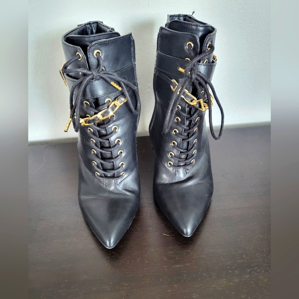 Black spike booties US 7.5